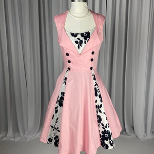Reproduction 1950s Style Pink and Black Pinup Dress American Bandstand Grease