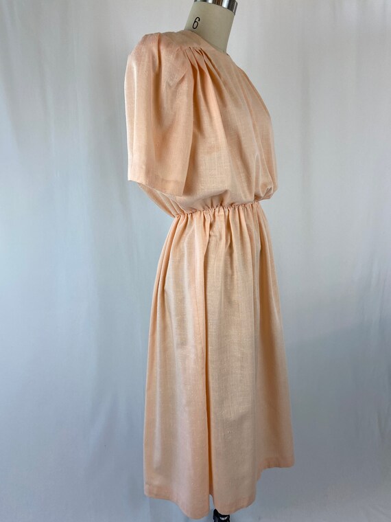 Vintage 1990s Light Peach Ladies Spring Summer Dr… - image 4