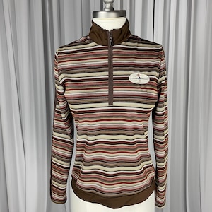 Vintage 1970s Country Club Striped Brown Golf Jacket
