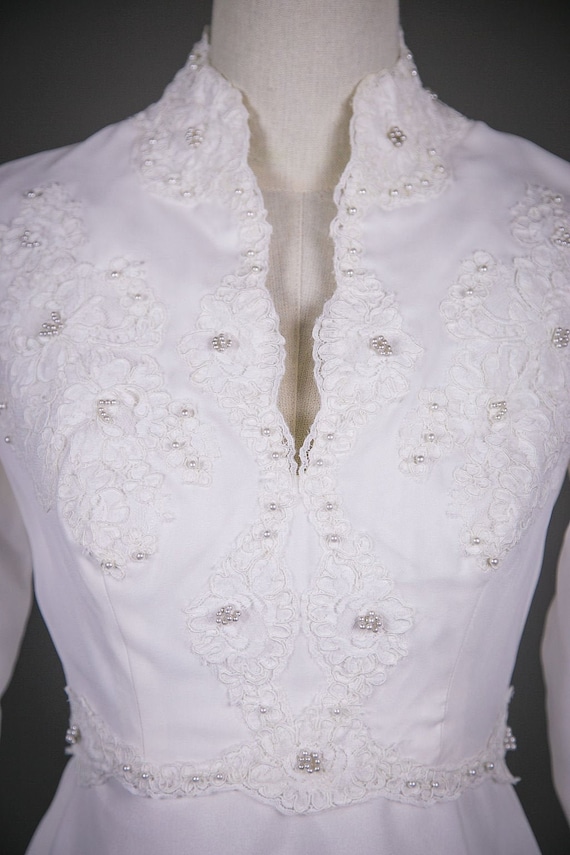 Vintage 1940s Tea Length Organza Wedding Dress
