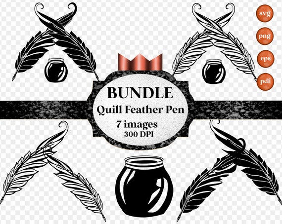 Quill SVG, Quill Pen SVG, Feather Svg, Writing Svg, Quill Clipart, Quill  Files for Cricut, Quill Cut Files for Silhouette, Dxf, Png, Eps 