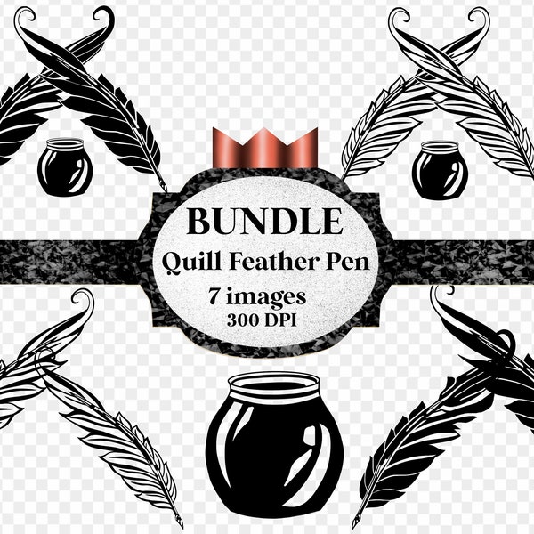 Quill Feather Pen SVG - Digital File (feather svg, feather cricut cut out, quill svg, feather pen svg, cricut silhouette)