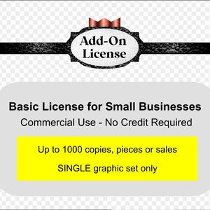 Commercial License for Small Businesses - Up to 1,000 copies, pieces or sales - SINGLE graphic design name set