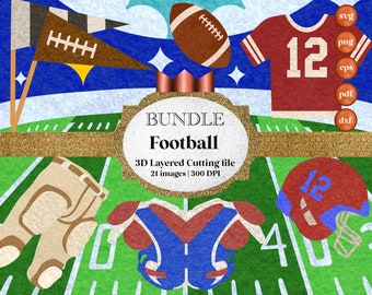 Football American digital - svg eps dxf pdf cricut silhouette cut cutting file - clip art clipart png - instant download commercial