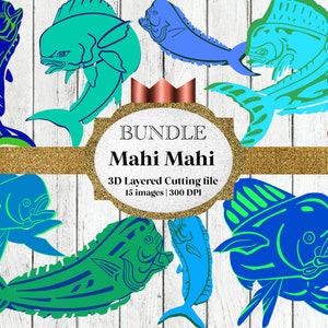 Fishing mahi mahi dolphinfish digital - svg cricut silhouette cut cutting file - clip art clipart png  - instant download commercial
