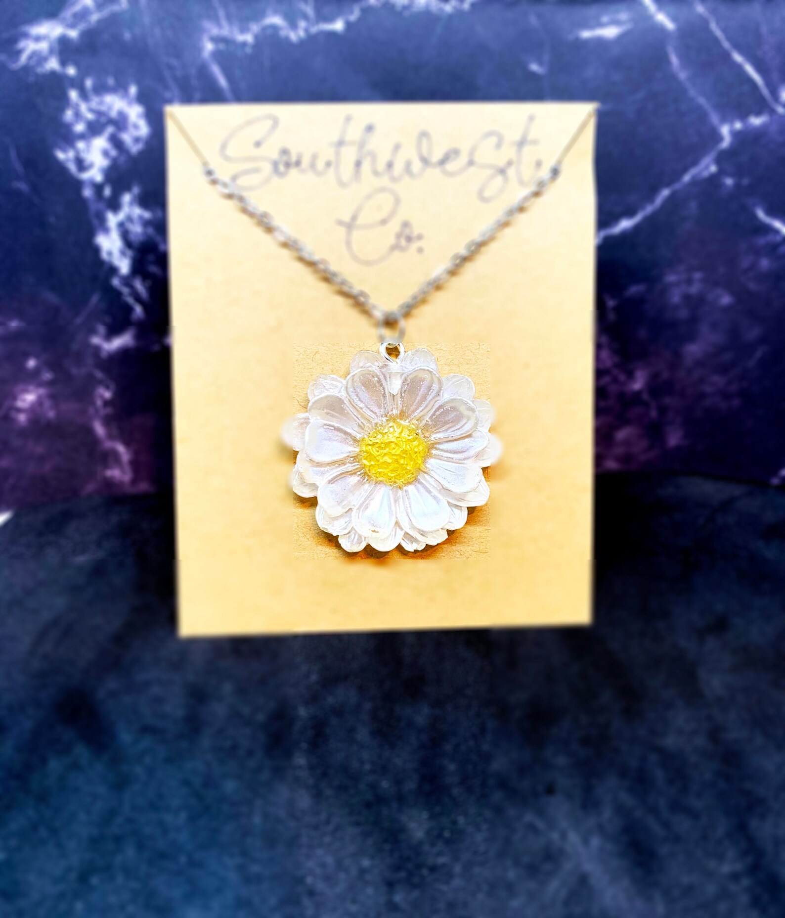 Daisy Flower Epoxy Resin Necklace assorted Varieties Gift Etsy