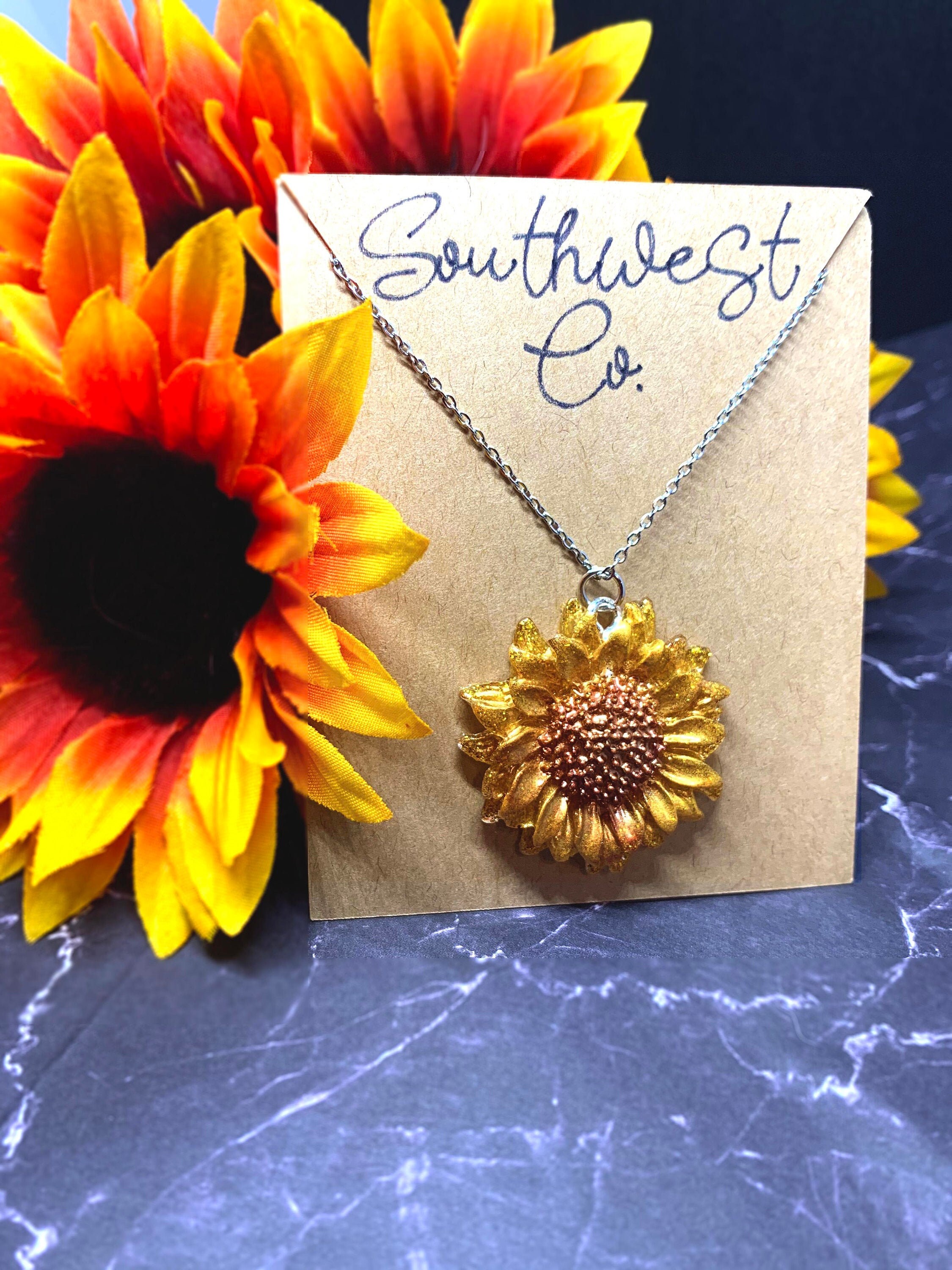 Sunflower Epoxy Resin Necklace assorted Varieties Gift for Etsy