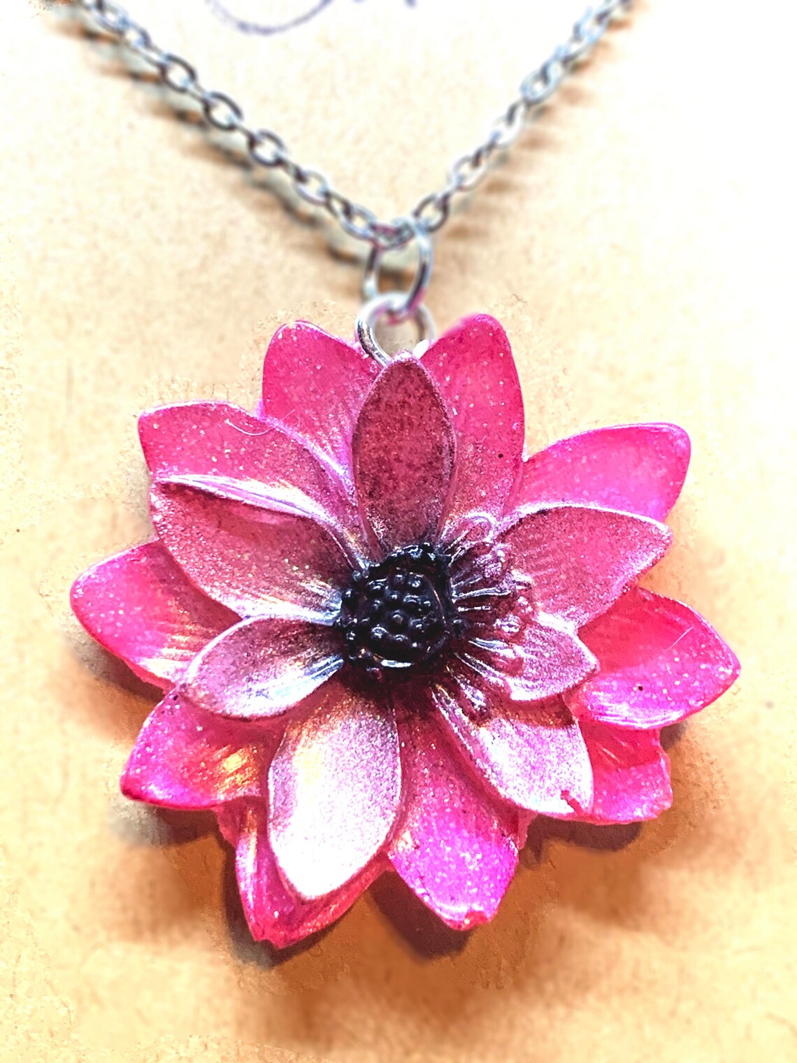 Flower Epoxy Resin Necklace assorted Varieties Gift for Etsy
