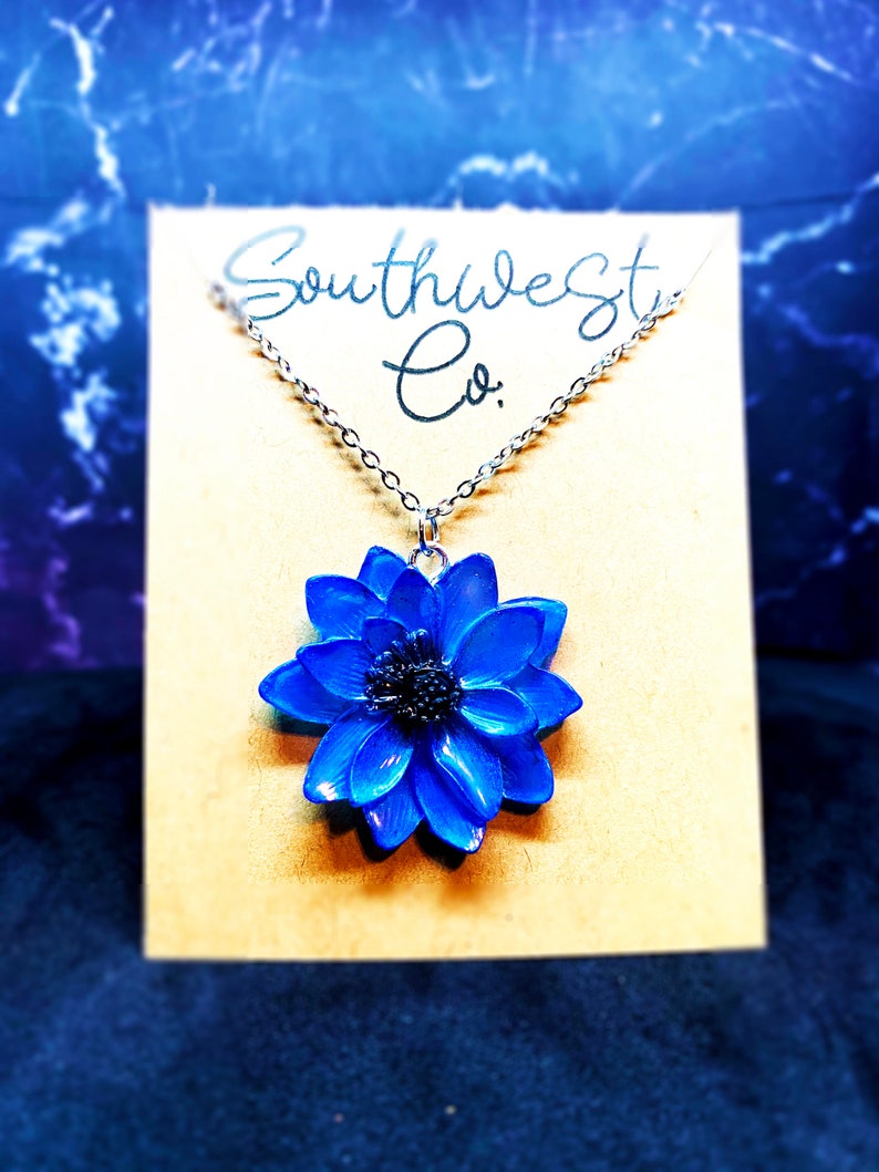 Flower Epoxy Resin Necklace assorted Varieties Gift for Etsy