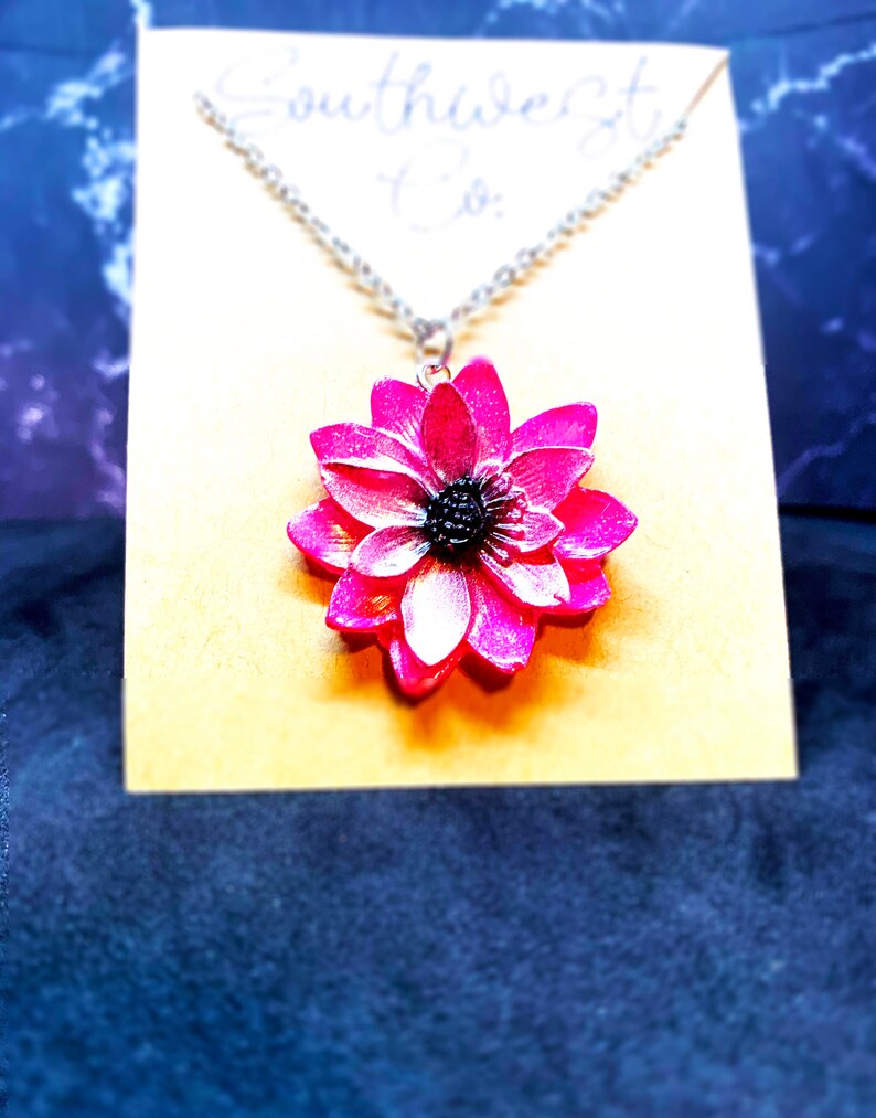Flower Epoxy Resin Necklace assorted Varieties Gift for Etsy