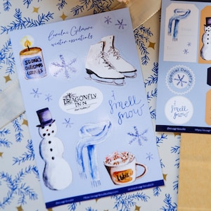 Feuille d’autocollants Noël Les essentiels de l’hiver de Lorelai | Gilmore Girls , illustration, stickers, idée cadeau, étiquettes cadeaux