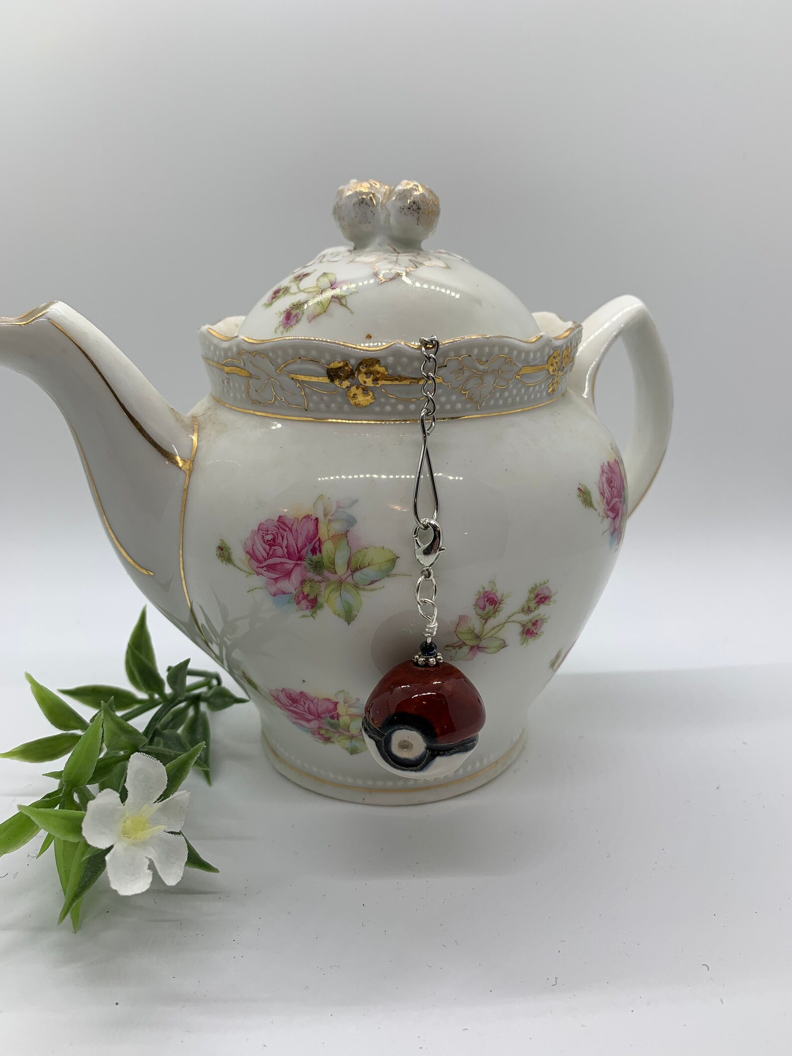 Tea Diffuser With Handmade Ceramic Tea Ball Fob Anime Themed - Etsy