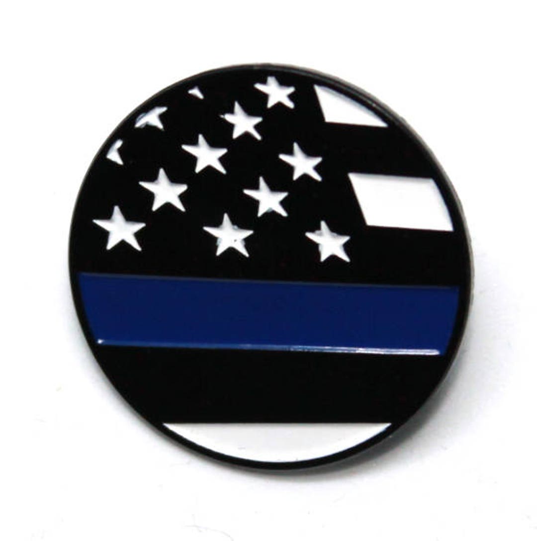 Blue Line Pin Thin Blue Line Flag - Lapel Pin - Etsy