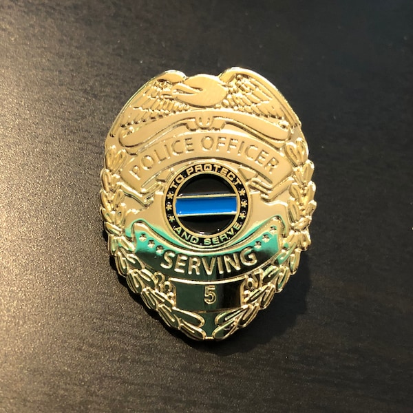 Commemorative Police Pins - Years of Service - Gold Pins