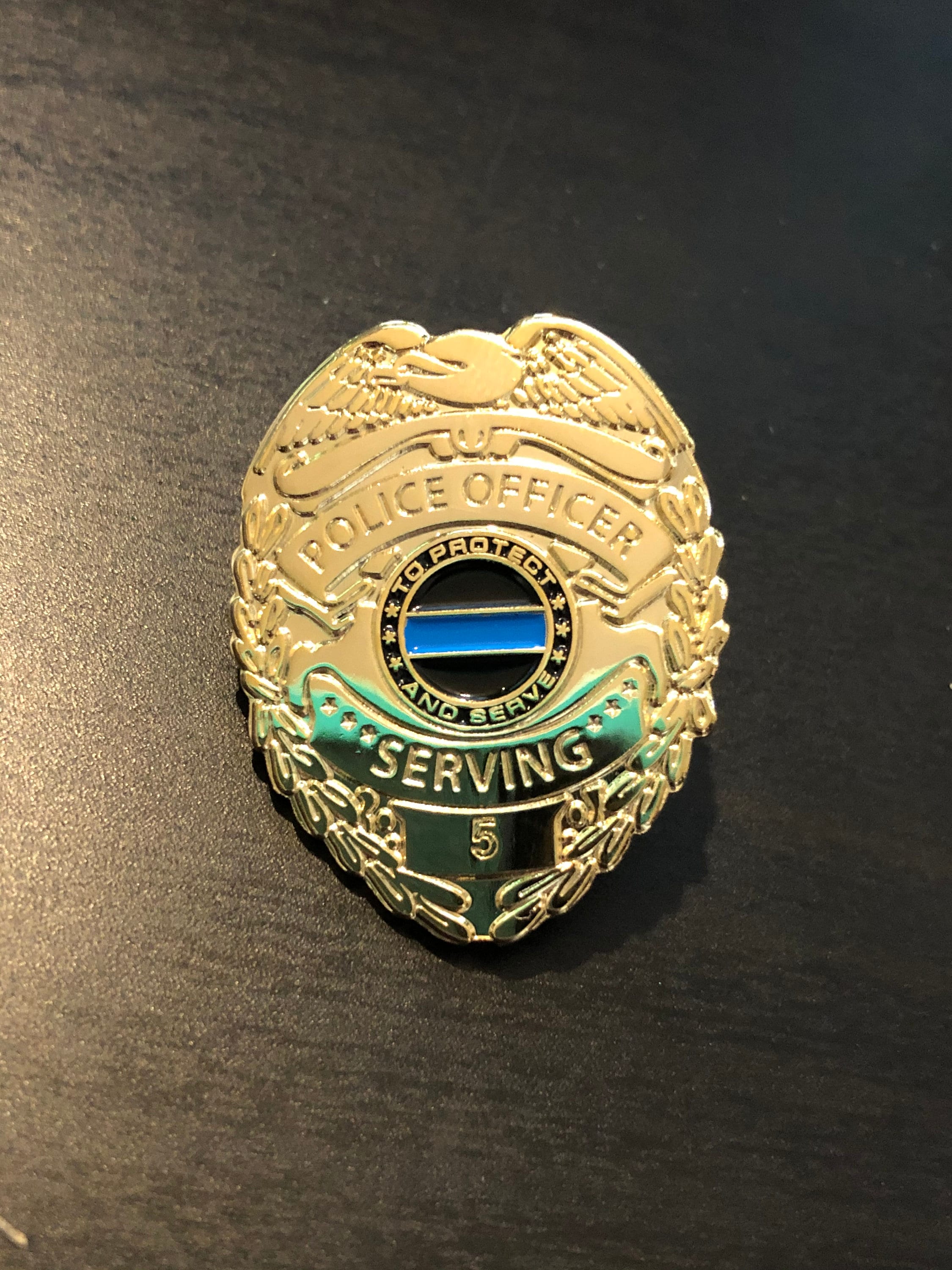 Police Badge Years of Service Gold Pins Etsy