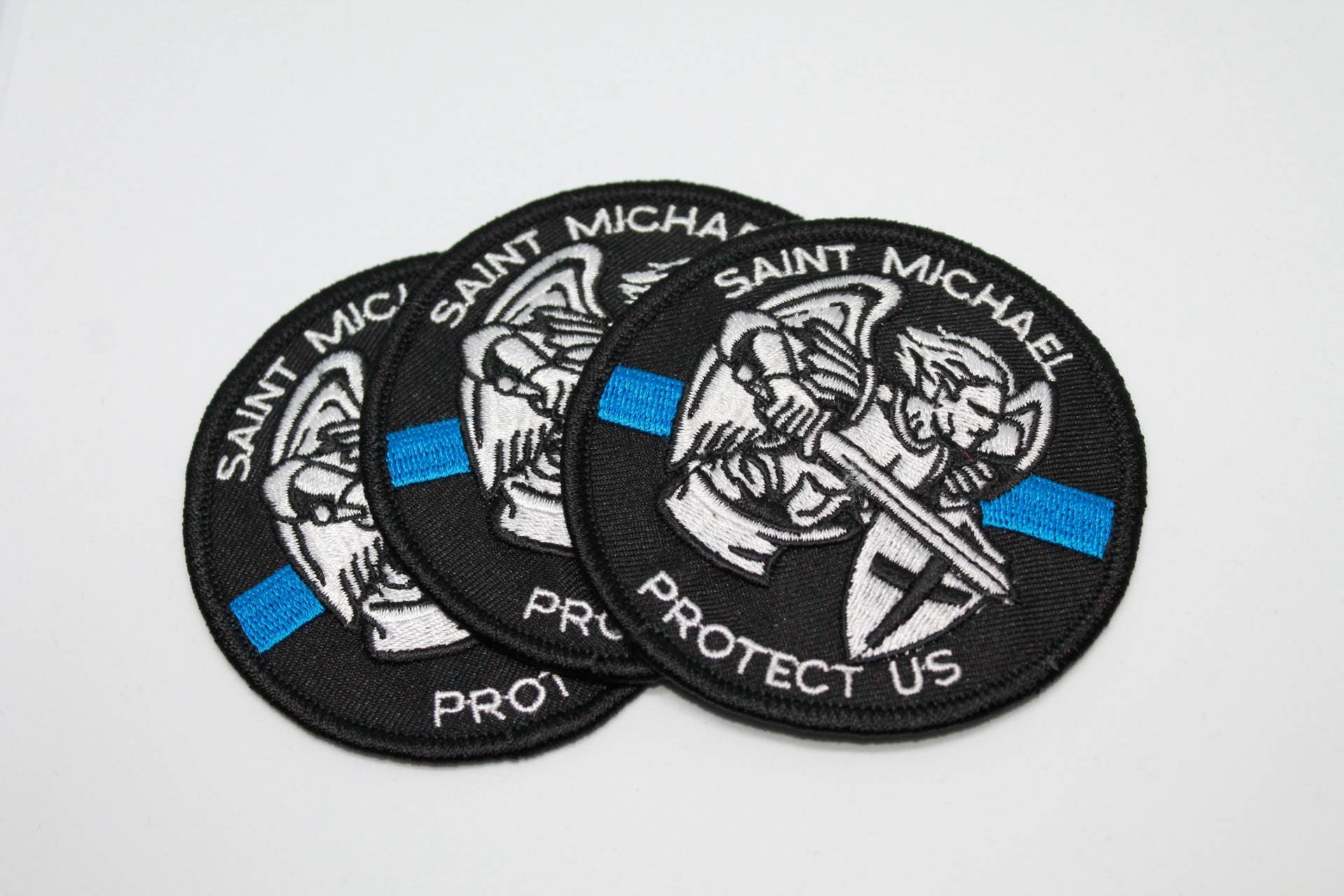 Saint Michael Protect US Patch gris écusson brodé moral avec velcro