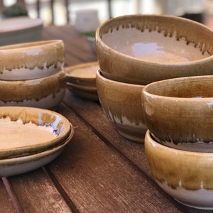 Melted gold cereal bowl || Handmade rustic bowl || Modern soup bowl