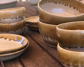 Melted gold cereal bowl || Handmade rustic bowl || Modern soup bowl