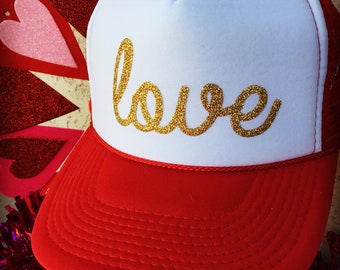 Love Trucker Hat-Valentines Day Hat-Love Hat-Valentines Day