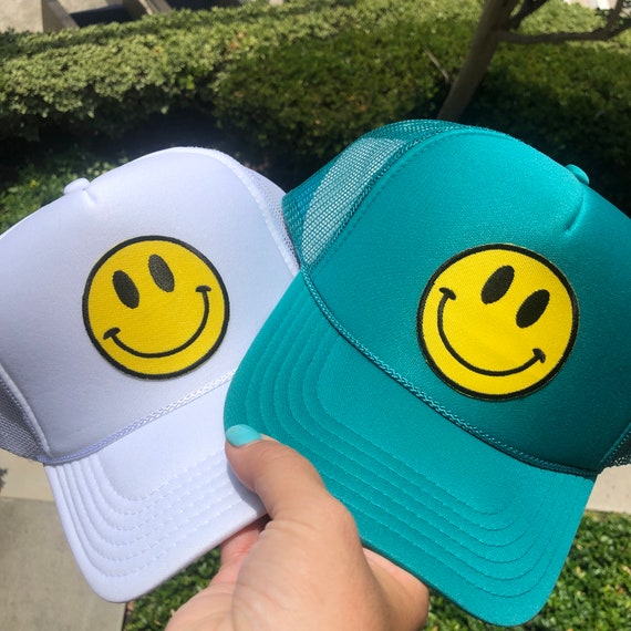 Happy face hathappy face trucker hathappy facewomens Etsy
