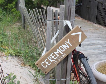 Custom Wedding Sign, Directional Sign, Hand Painted on Reclaimed Wood, Sustainable Wedding