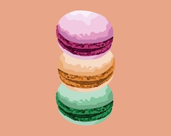 Macaron Print | Macarons Art | Dessert Art | Abstract Print | Pastry Art | French | Kitchen Art | Food Art | Painting