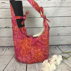 Custom Made to Order Yoga Mat Bag with Pockets / Crossbody Multiple Color Batiks