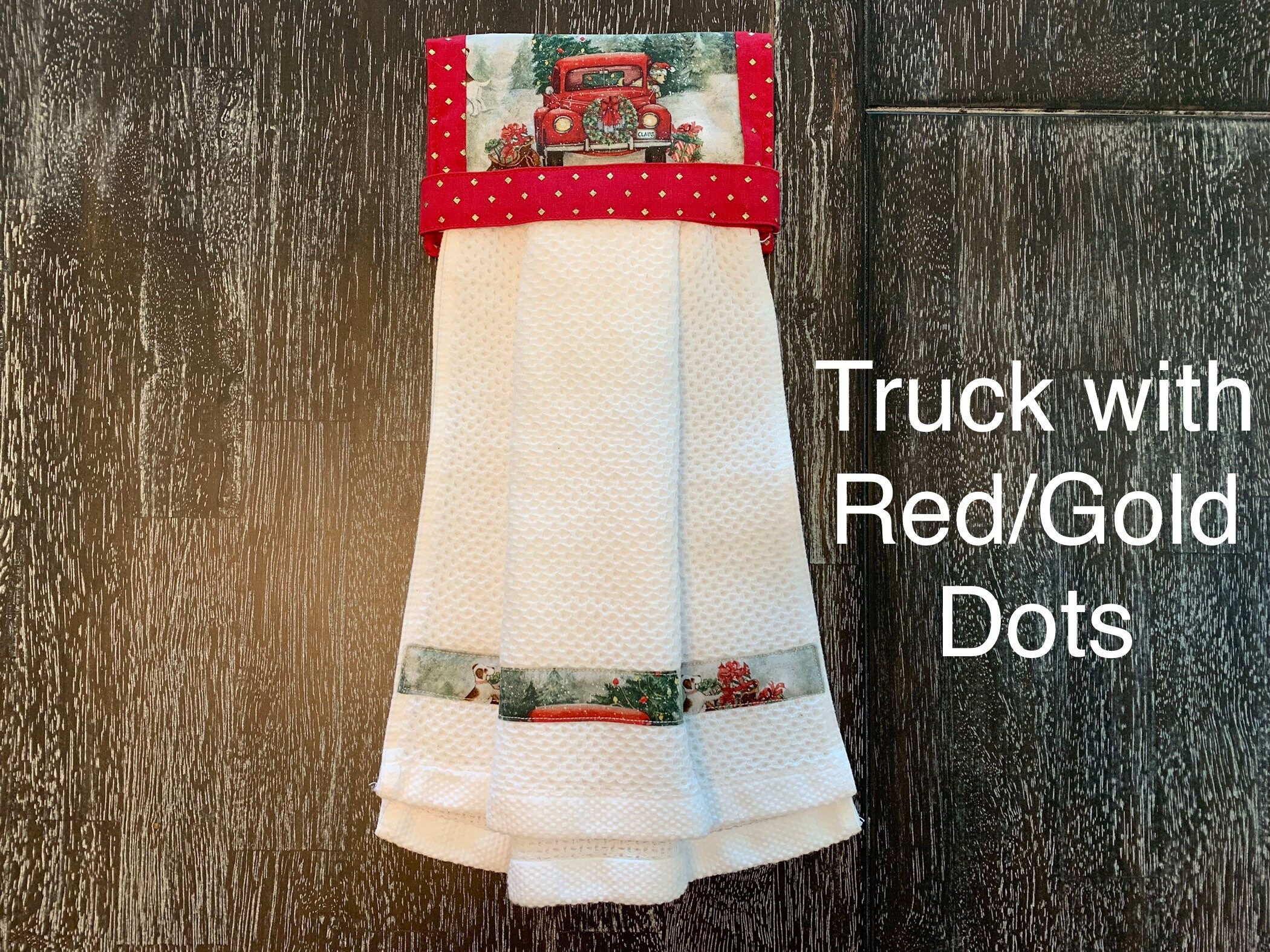 Holiday Christmas Hanging Towel 100 Cotton Waffle Towels Etsy