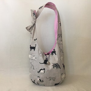 Hobo Bag with Cat Print/ Great Gift for your BFF /  Cat Lover's Hobo Bag