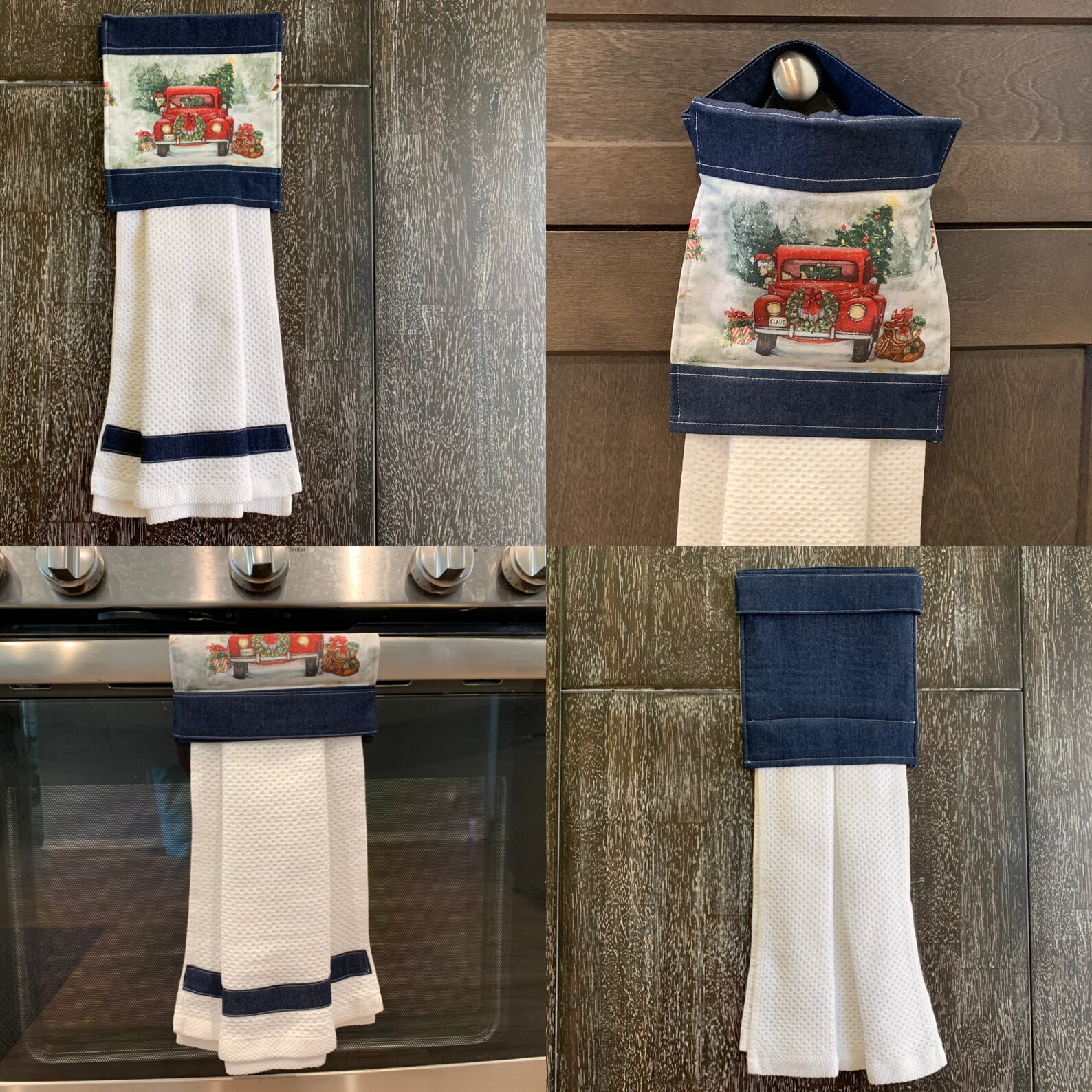 Holiday Christmas Hanging Towel 100 Cotton Waffle Towels Etsy