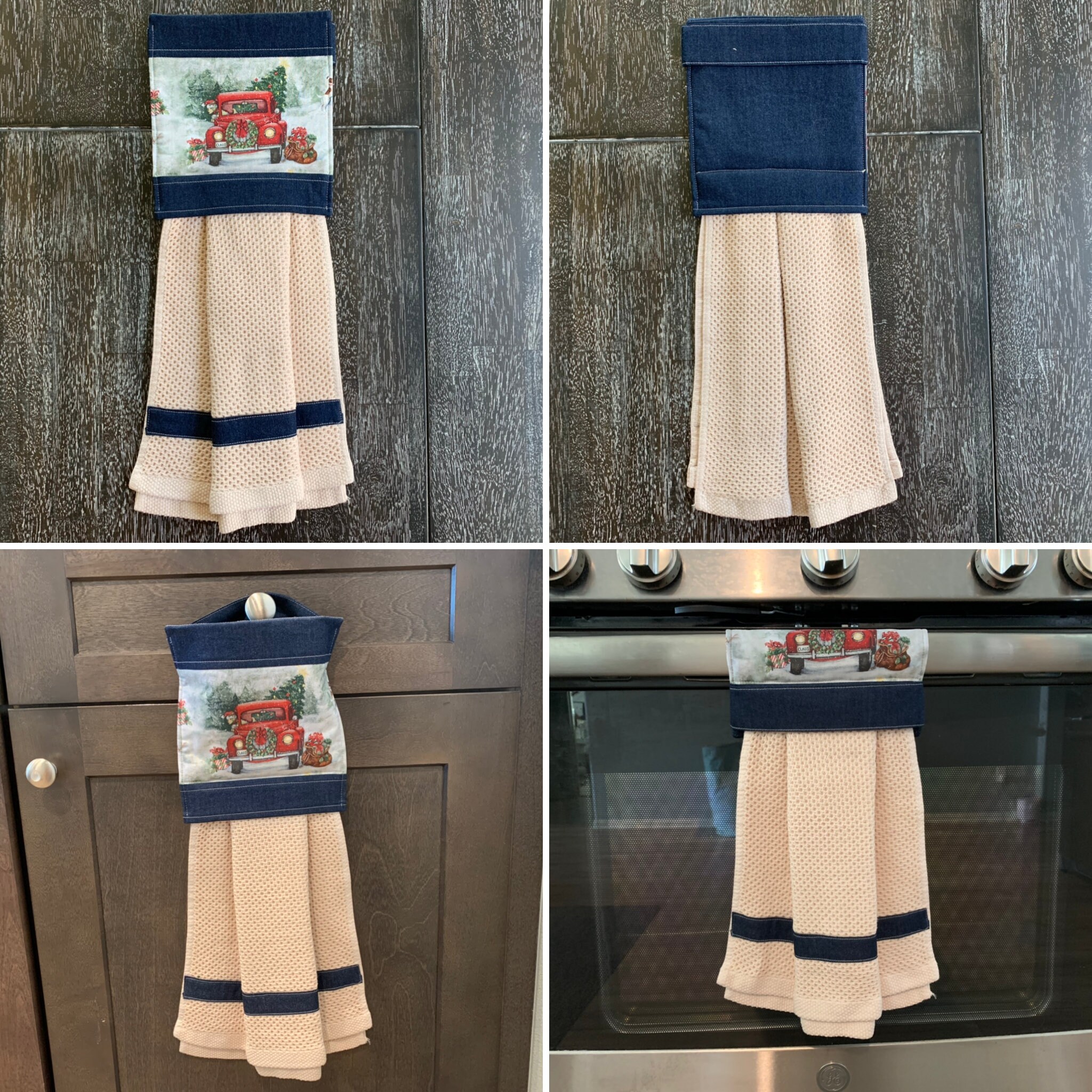 Holiday Christmas Hanging Towel 100 Cotton Waffle Towels Etsy