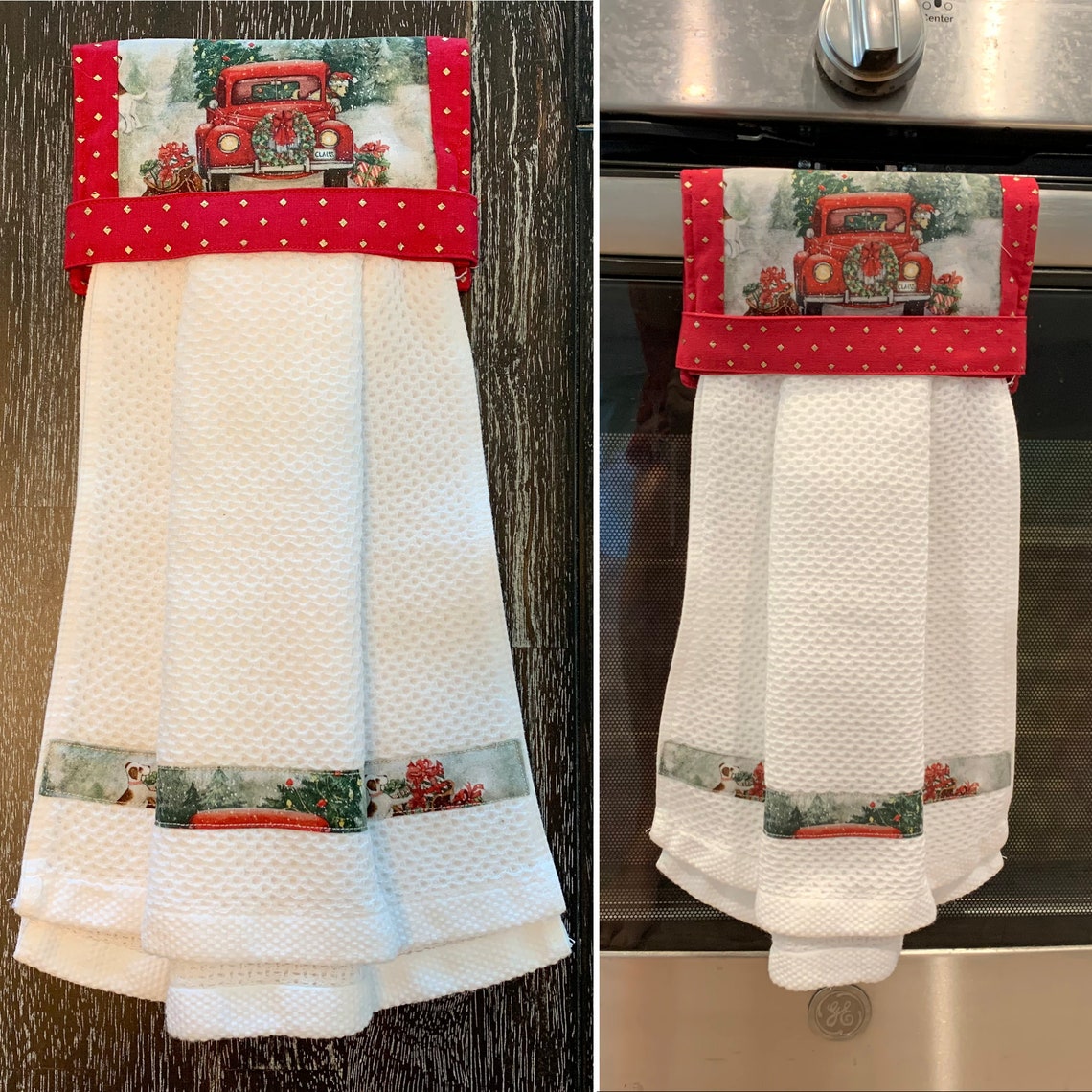 Holiday Christmas Hanging Towel 100 Cotton Waffle Towels Etsy