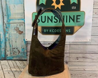 RUST RICH FAUX SUEDE HOBO HANBAG main image 0