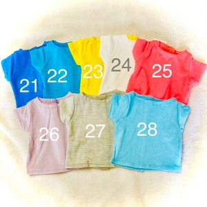 Doll Solid T-Shirt for 18-inch doll choice of colors restocked 3/28 image 5