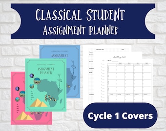assignment notebook drawing Cycle 1 Student Assignment Planner - and - Resource Notebook Pack - Foundations/Essentials Student CC Homeschool Printable PDF Download