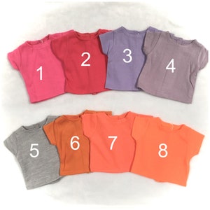 Doll Solid T-shirt for 18-inch Doll Choice of Colors Restocked 3/28 - Etsy