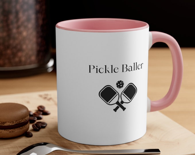 Pickleball Accent Coffee Mug, 11oz