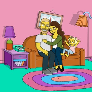 Simpsons Portrait || Cartoon Portrait || Digital Download || Printable