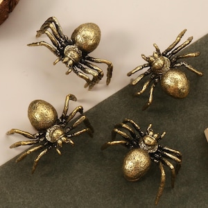 Spider solid brass drawer knobs, insect cabinet knob,Custom Engraved furniture improvement handles,wardrobe dresser pull,Children room knob