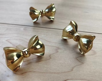 Solid brass Bow knob, unique knot cabinet knobs, gold furniture improvement knobs,dresser pulls,wardrobe knobs,one hole knobs