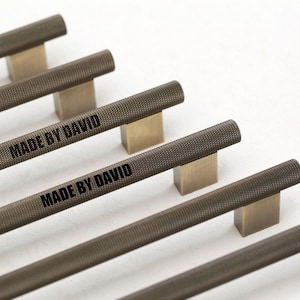 Textured antique brass cabinet pulls,minimalist furniture knobs,kitchen brass handles,Custom Engraved bronze T bar brass handles,door pulls