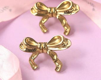 BRASS GOLD Bow Tie | Iron | Gold | Metal Knob | Bedroom Cabinet | Drawer  Pull - Knob Home Decor Drawer Pull - Etsy