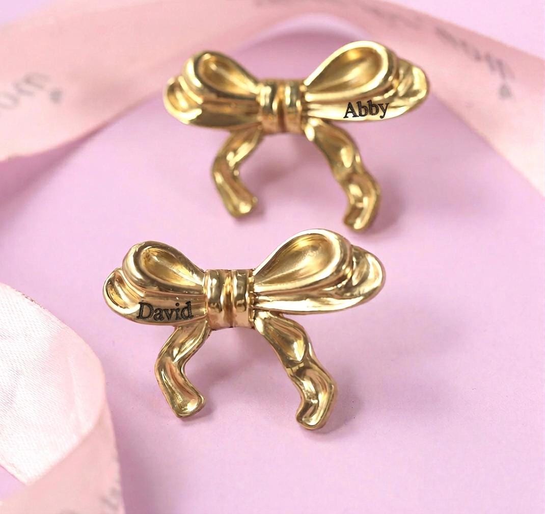 Gold Bow Drawer Pull - Etsy