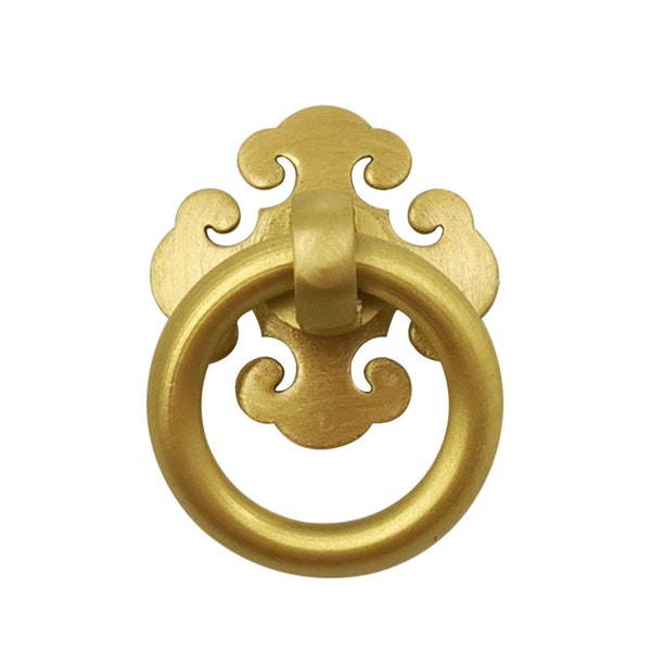 Round Ring Golden Brass Pulls, Classical ring handles, improvement knobs, furniture replacement knob,Wardrobe handles,Dresser pulls