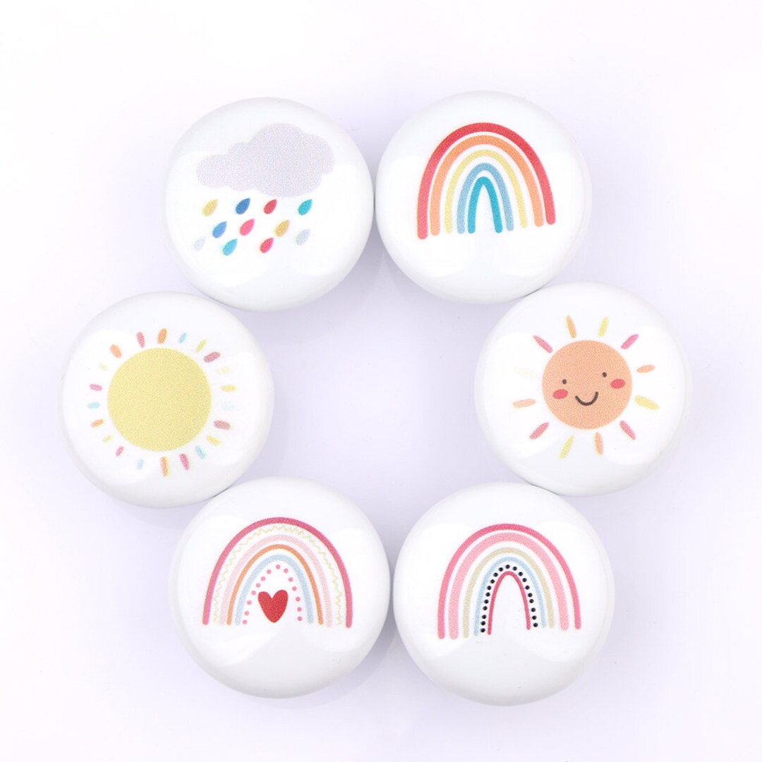 Rainbow Nursery Knobs, Kids Room Cabinet Knobs, Furniture Improvement ...