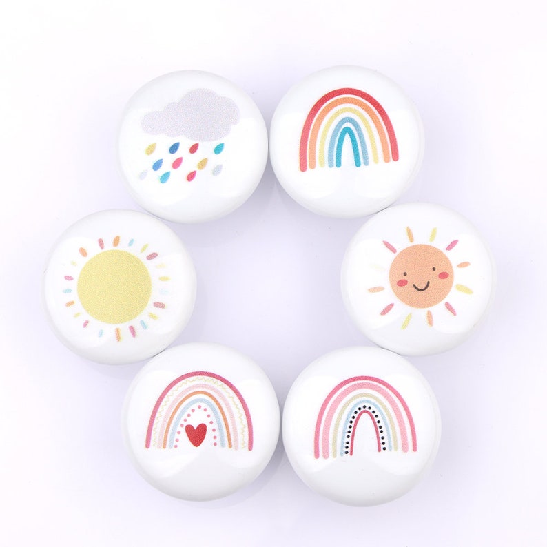 Rainbow Nursery Knobs Kids Room Cabinet Knobs Furniture - Etsy