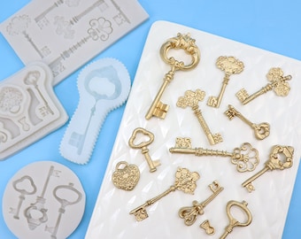 Key Charm Silicone Push Mold 882 For Jewelry Craft Fondant Chocolate Resin Clay Key Charm Silicone Push Mold 882 For Jewelry Craft Fondant Chocolate Resin Clay