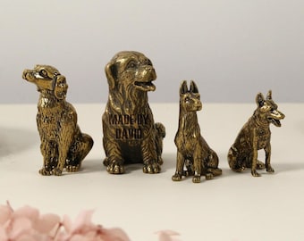 Puppy solid brass drawer knobs,Golden retriever cabinet knob,Custom Engraved furniture improvement handles,Animal wardrobe dresser dog pulls