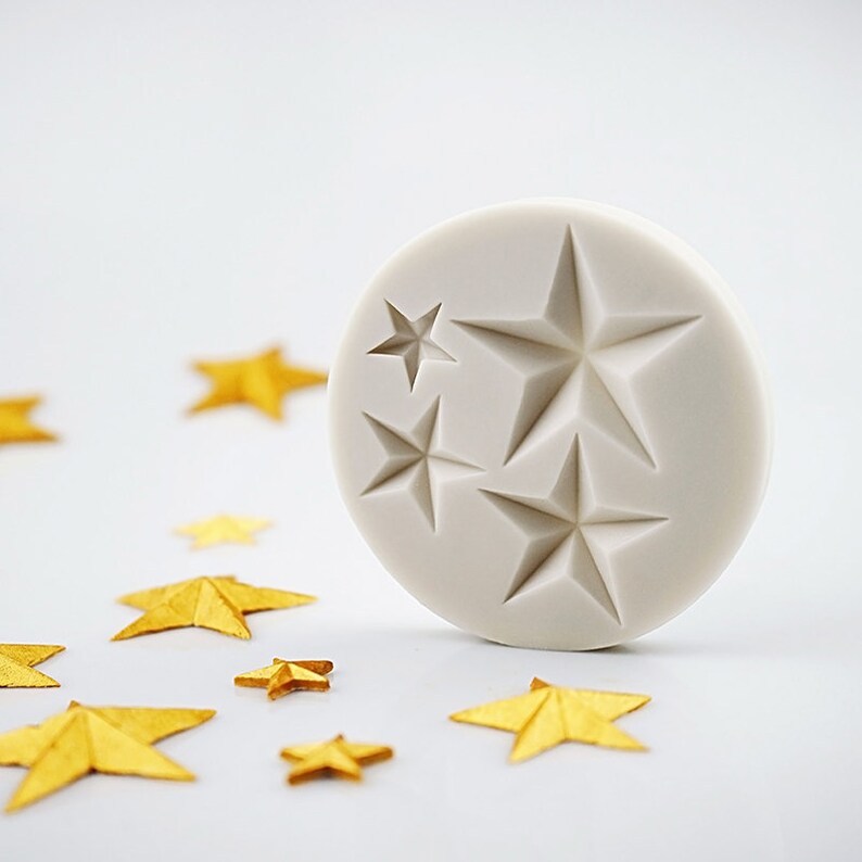 Stars Mold 5 Mini Stars Chocolate Silicone Fondant Cake Mold Etsy