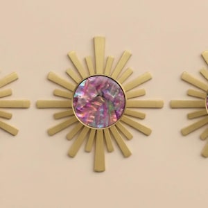 Sunburst lådknoppar med bakplatta, mässingsknopp för byråskal, modern dörrhandtag, möbelknopp, garderobshandtag med ett hål, skåphandtag